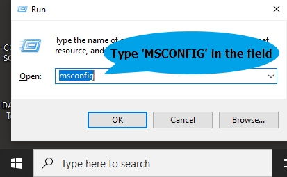 Type msconfig